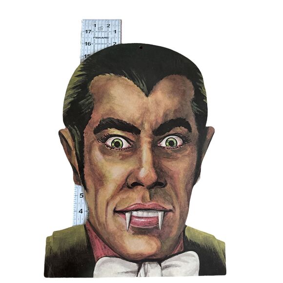 Vintage Dracula Vampire Die Cut Halloween Decoration 17" MCM Beistle Style - Picture 3 of 4